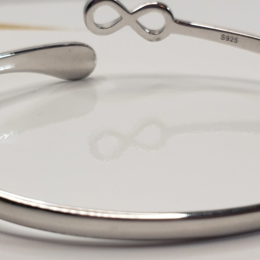 Sterling Silver Infinity "Blessed" Bangle - image 6